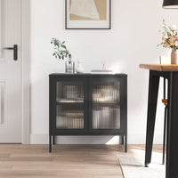 Thumbnail for Sideboard Schwarz 70x35x70 cm Glas und Stahl