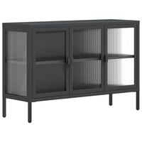 Thumbnail for Sideboard Schwarz 105x35x70 cm Glas und Stahl