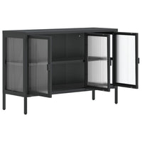 Thumbnail for Sideboard Schwarz 105x35x70 cm Glas und Stahl