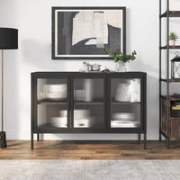 Thumbnail for Sideboard Schwarz 105x35x70 cm Glas und Stahl