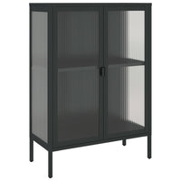 Thumbnail for Sideboard Schwarz 75x35x105 cm Glas und Stahl