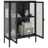 Thumbnail for Sideboard Schwarz 75x35x105 cm Glas und Stahl