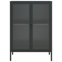 Thumbnail for Sideboard Schwarz 75x35x105 cm Glas und Stahl