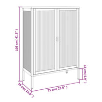 Thumbnail for Sideboard Schwarz 75x35x105 cm Glas und Stahl