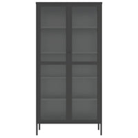 Thumbnail for Highboard Schwarz 85x40x180 cm Glas und Stahl