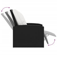 Thumbnail for Gartensessel Verstellbar mit Kissen Schwarz Poly Rattan