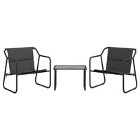 Thumbnail for 3-tlg. Garten-Lounge-Set mit Kissen Anthrazit Stahl