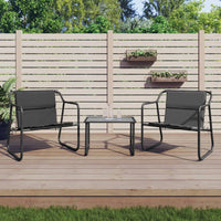 Thumbnail for 3-tlg. Garten-Lounge-Set mit Kissen Anthrazit Stahl