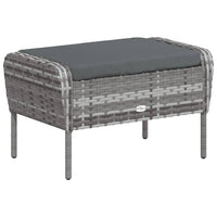 Thumbnail for Gartenstuhl mit Fußhocker Grau Poly Rattan