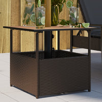 Thumbnail for Gartentisch mit Schirmloch Braun 55x55x46,5 cm Poly Rattan