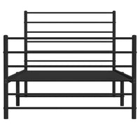 Thumbnail for Bettgestell mit Kopf- und Fußteil Metall Schwarz 75x190 cm