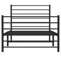 Thumbnail for Bettgestell mit Kopf- und Fußteil Metall Schwarz 80x200 cm