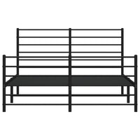 Thumbnail for Bettgestell mit Kopf- und Fußteil Metall Schwarz 135x190 cm