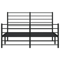 Thumbnail for Bettgestell mit Kopf- und Fußteil Metall Schwarz 140x190 cm