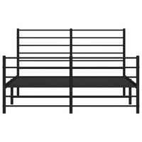 Thumbnail for Bettgestell mit Kopf- und Fußteil Metall Schwarz 150x200 cm