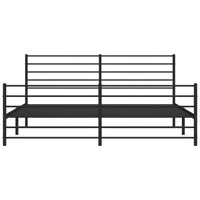 Thumbnail for Bettgestell mit Kopf- und Fußteil Metall Schwarz 183x213 cm