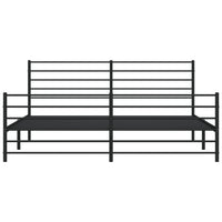Thumbnail for Bettgestell mit Kopf- und Fußteil Metall Schwarz 193x203 cm