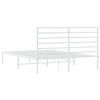 Thumbnail for Bettgestell mit Kopfteil Metall Weiß 140x190 cm