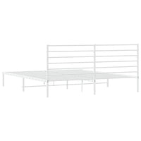 Thumbnail for Bettgestell mit Kopfteil Metall Weiß 180x200 cm