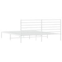 Thumbnail for Bettgestell mit Kopfteil Metall Weiß 183x213 cm