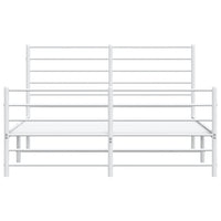 Thumbnail for Bettgestell mit Kopf- und Fußteil Metall Weiß 120x200 cm