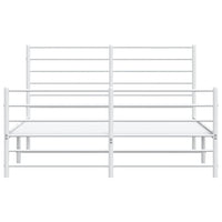 Thumbnail for Bettgestell mit Kopf- und Fußteil Metall Weiß 140x200 cm