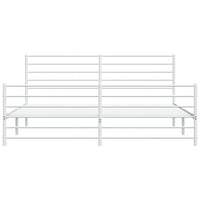 Thumbnail for Bettgestell mit Kopf- und Fußteil Metall Weiß 180x200 cm