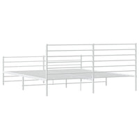 Thumbnail for Bettgestell mit Kopf- und Fußteil Metall Weiß 180x200 cm