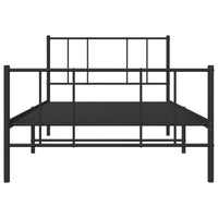 Thumbnail for Bettgestell mit Kopf- und Fußteil Metall Schwarz 100x190 cm