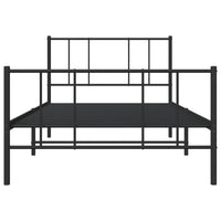 Thumbnail for Bettgestell mit Kopf- und Fußteil Metall Schwarz 100x200 cm