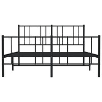 Thumbnail for Bettgestell mit Kopf- und Fußteil Metall Schwarz 120x190 cm