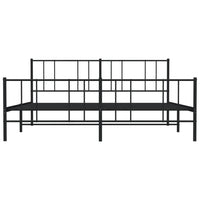 Thumbnail for Bettgestell mit Kopf- und Fußteil Metall Schwarz 183x213 cm