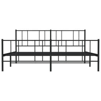 Thumbnail for Bettgestell mit Kopf- und Fußteil Metall Schwarz 193x203 cm