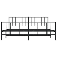Thumbnail for Bettgestell mit Kopf- und Fußteil Metall Schwarz 200x200 cm