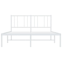 Thumbnail for Bettgestell mit Kopfteil Metall Weiß 140x190 cm