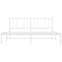 Thumbnail for Bettgestell mit Kopfteil Metall Weiß 180x200 cm