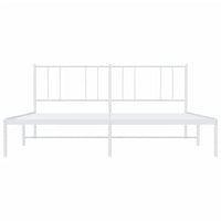 Thumbnail for Bettgestell mit Kopfteil Metall Weiß 183x213 cm