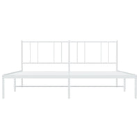 Thumbnail for Bettgestell mit Kopfteil Metall Weiß 193x203 cm