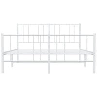 Thumbnail for Bettgestell mit Kopf- und Fußteil Metall Weiß 140x190 cm