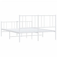 Thumbnail for Bettgestell mit Kopf- und Fußteil Metall Weiß 140x190 cm