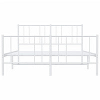 Thumbnail for Bettgestell mit Kopf- und Fußteil Metall Weiß 140x200 cm