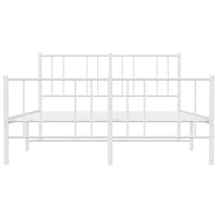 Thumbnail for Bettgestell mit Kopf- und Fußteil Metall Weiß 160x200 cm