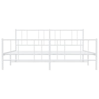 Thumbnail for Bettgestell mit Kopf- und Fußteil Metall Weiß 183x213 cm