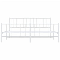Thumbnail for Bettgestell mit Kopf- und Fußteil Metall Weiß 200x200 cm