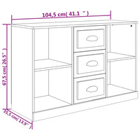 Thumbnail for Sideboard Weiß 104,5x35,5x67,5 cm Holzwerkstoff