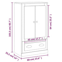 Thumbnail for Highboard Weiß 60x35,5x103,5 cm Holzwerkstoff