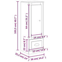 Thumbnail for Highboard Schwarz 36x35,5x103,5 cm Holzwerkstoff