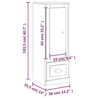 Thumbnail for Highboard Braun Eichen-Optik 36x35,5x103,5 cm Holzwerkstoff