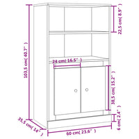 Thumbnail for Highboard Weiß 60x35,5x103,5 cm Holzwerkstoff