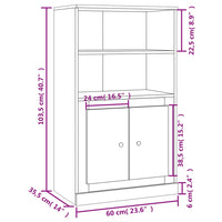 Thumbnail for Highboard Grau Sonoma 60x35,5x103,5 cm Holzwerkstoff